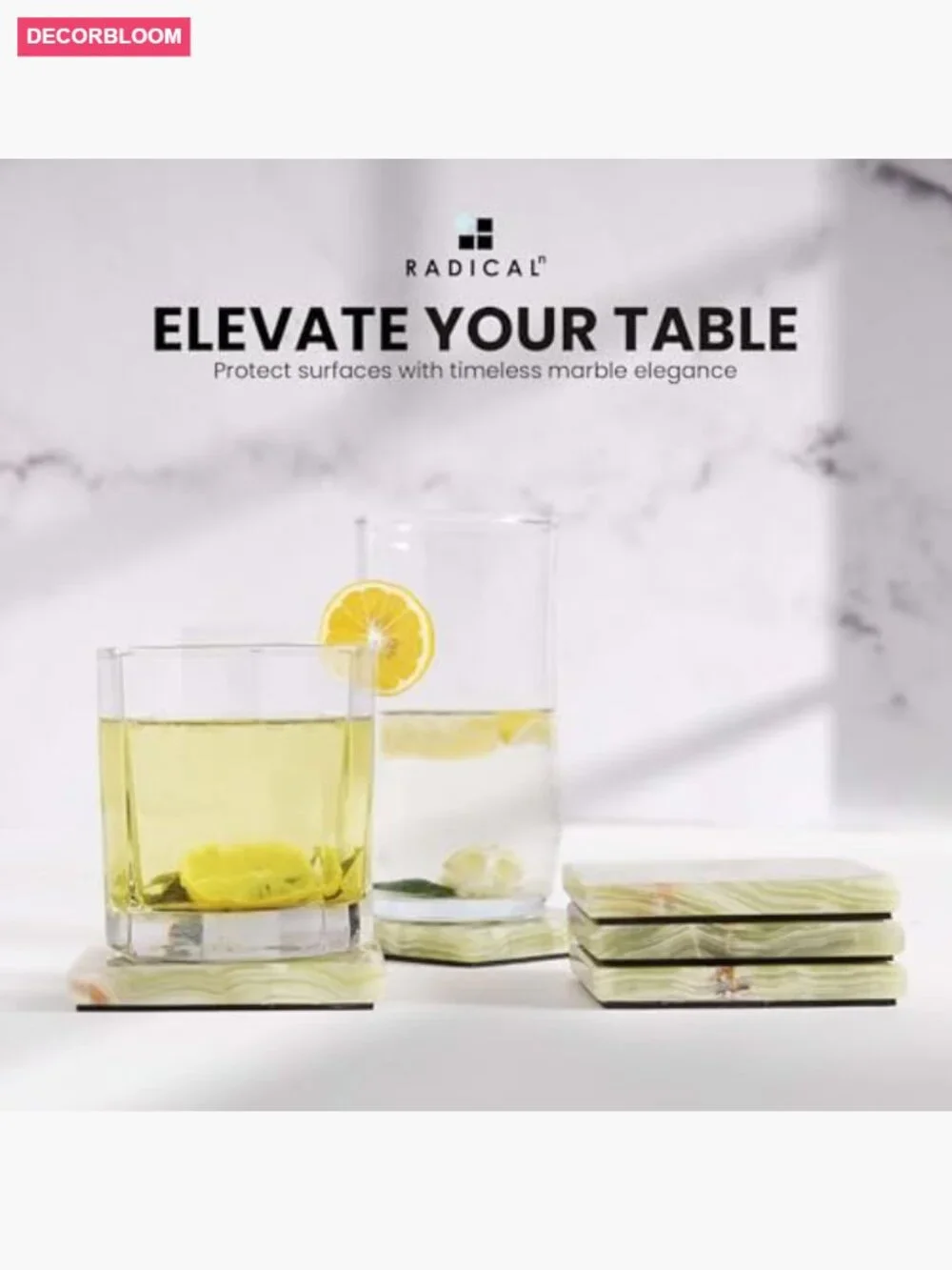 Marble Coasters Set of 6, 3.5